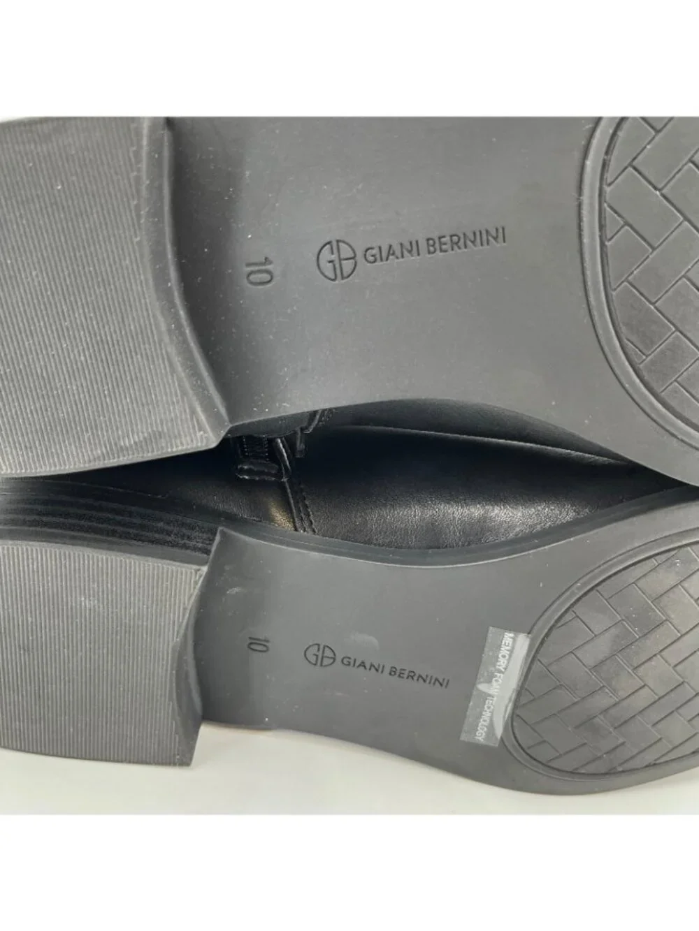 Giani Bernini Taharahh Riding Boots Black Brown 10M Faux Leather Memory Foam